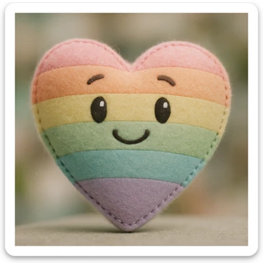 rainbow pride heart, pastel color palette, subtle sparkle effect, no text sticker
