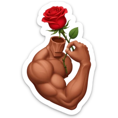 muscle arm with flower sticker