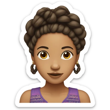 Lightskin girl with boho island twists sticker