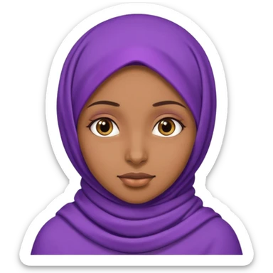 Brownskin girl with purple hijab sticker