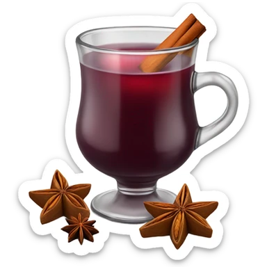 Mulled wine with star anise sticker
