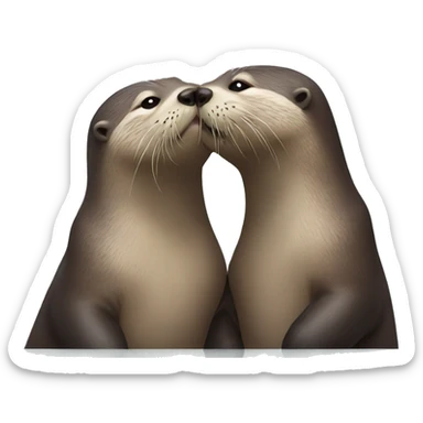 Otters kissing sticker