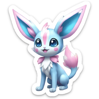 Kawaii Sylveon-Glaceon-Vaporeon-Espeon-Pokémon full body sticker