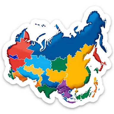 Map of Russia but 15 countries sticker