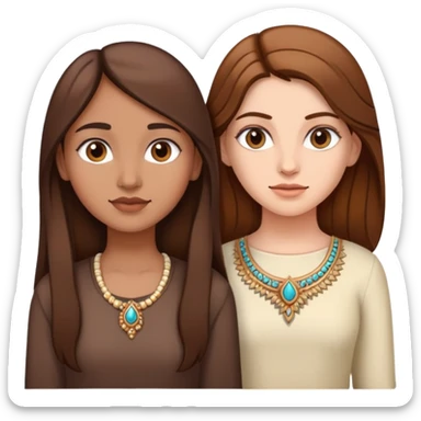 Indian and white girl with brown hair sticker