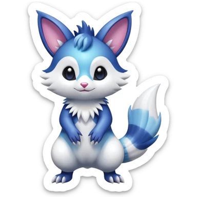 Shiny Exotic Colorful Gradients Furret-Meowstic-Zangoose-Hybrid (Full body) sticker