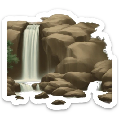 Waterfall brown 1920s vanity  sticker