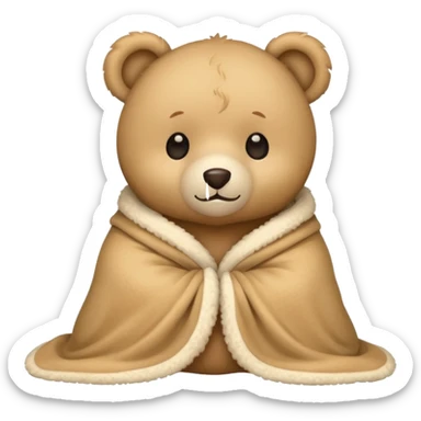 Cute teddy bear wearing blanket  sticker
