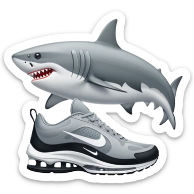 Tiburón con patas y zapatillas nike sticker