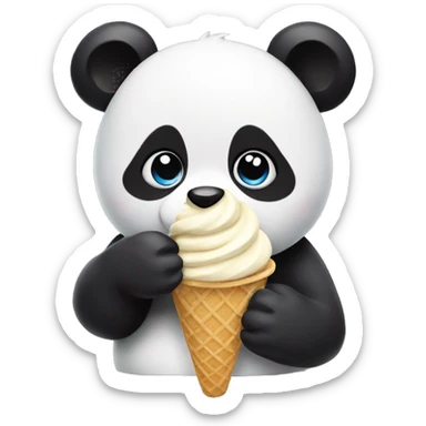 Panda eating ice cream sticker