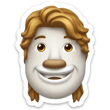 Hombre de mitad de cuerpo piel blanca cabello largo cafe  cadena con dije de caballo grande en el cuello sticker