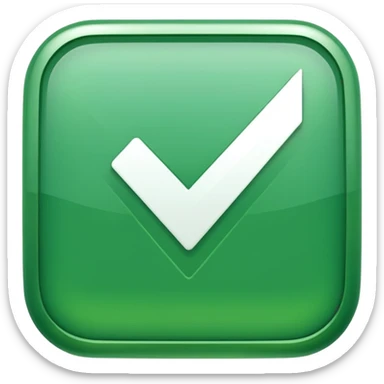 check mark button green square (ios style) sticker
