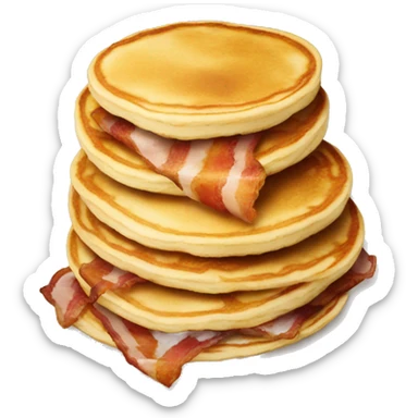 Bacon and pancakes on plate sticker