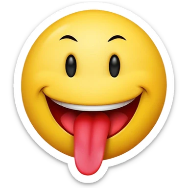 smiley face with extra long tounge sticker
