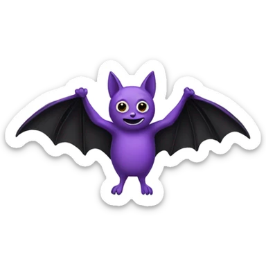 Purple and black bat  sticker
