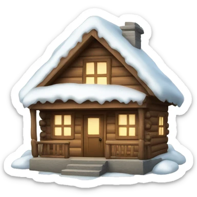 cozy winter cabin sticker