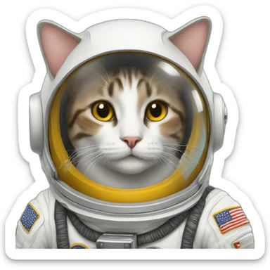 a cat in a spacesuit sticker