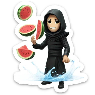 Kylo ren juggling water melons sticker