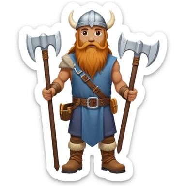 road builder full body as a viking with very long bear sticker