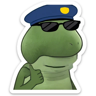 Human with arms crossed holding neck mouth open sticker