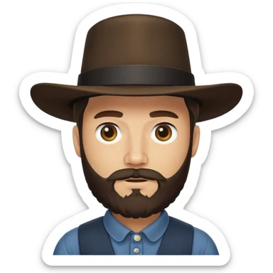 Amish man with beard. No facial hair above his mouth sticker