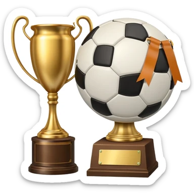 Soccer ball+trophy sticker