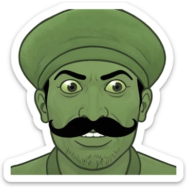 Jethalal character as an emoji, mustached Indian man with expressive face sticker