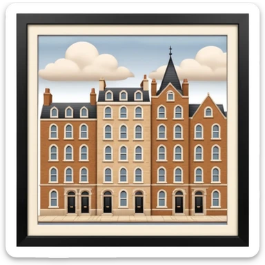 london in browns and beige not in a picture frame  sticker