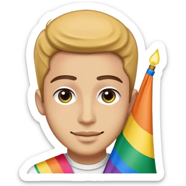 judío con bandera lgbt sticker