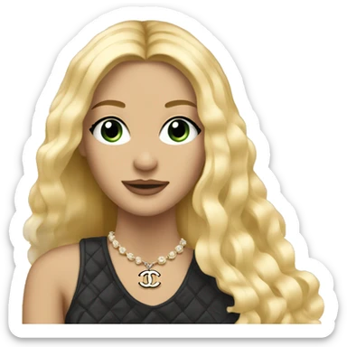 A pretty blonde girl with Chanel and long hair sticker