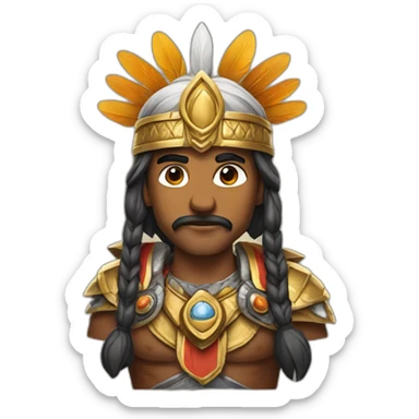 indian warrior king sticker