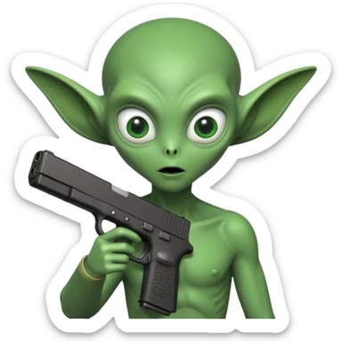 Alien with glock sticker