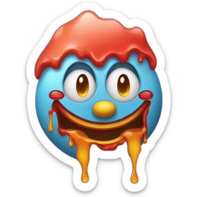 Melting clown face sticker