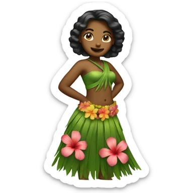 Hula girl sticker