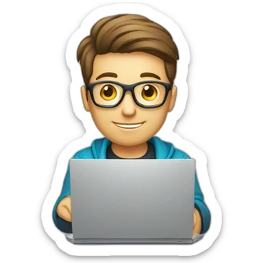 android programmer young man logo laptop sticker