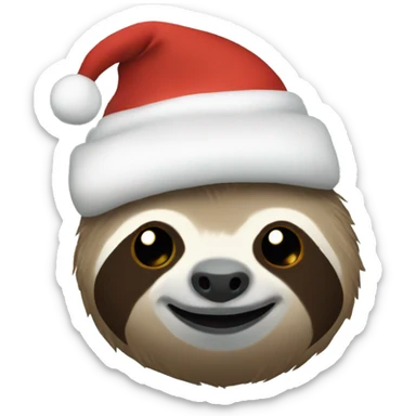 Sloth wearing a Christmas hat sticker