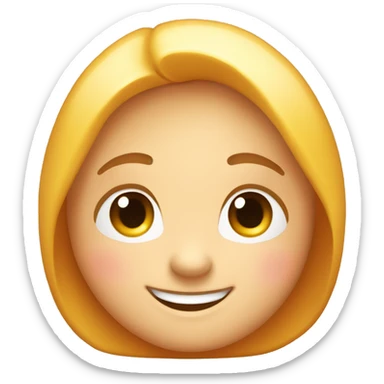 Create an emoji with a bright, playful smile, blushing cheeks, and twinkling eyes, radiating warmth and charm.  sticker