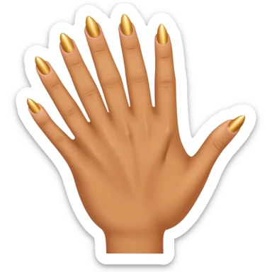Tan skin hand with very short gold nails sticker
