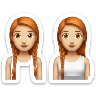 Girl long straight redhead sticker