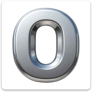 3D number zero (0) symbol sticker
