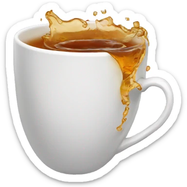 tea cup spilling sticker