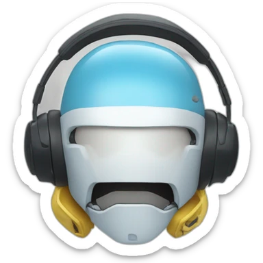 Un squelette avec un casque de gamer sticker