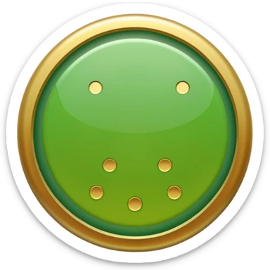 A totally green circle with a good at the middle sticker