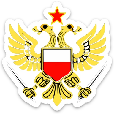 Imperial Russian double-headed eagle flag symbol used by White Army during Russian Civil War sticker