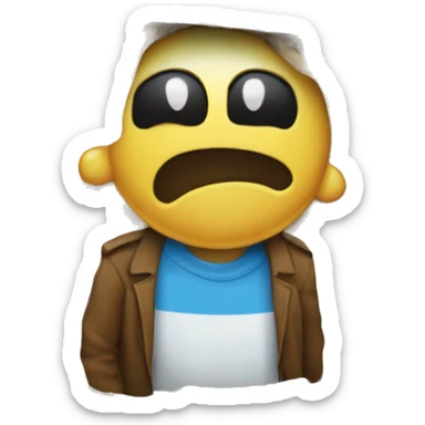 un ladron robandose una bolsa de dinero sticker