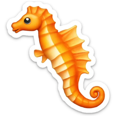 Orange sea horse looking to the left sticker