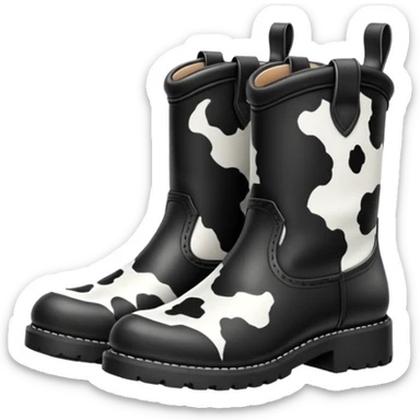 cow print boots sticker