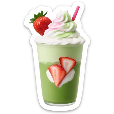 Iced matcha strawberry latte sticker