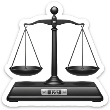 A line drawing of a balance scale. sticker