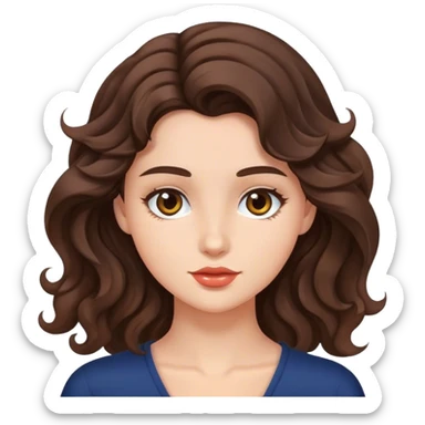 Young model brunet wavy hair sticker